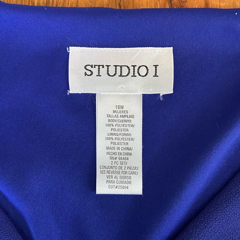 Studio 1 Lined Classic 2 Pc Top and Skirt Set, Beautiful Purple Color, Size 16W - Picture 3 of 9